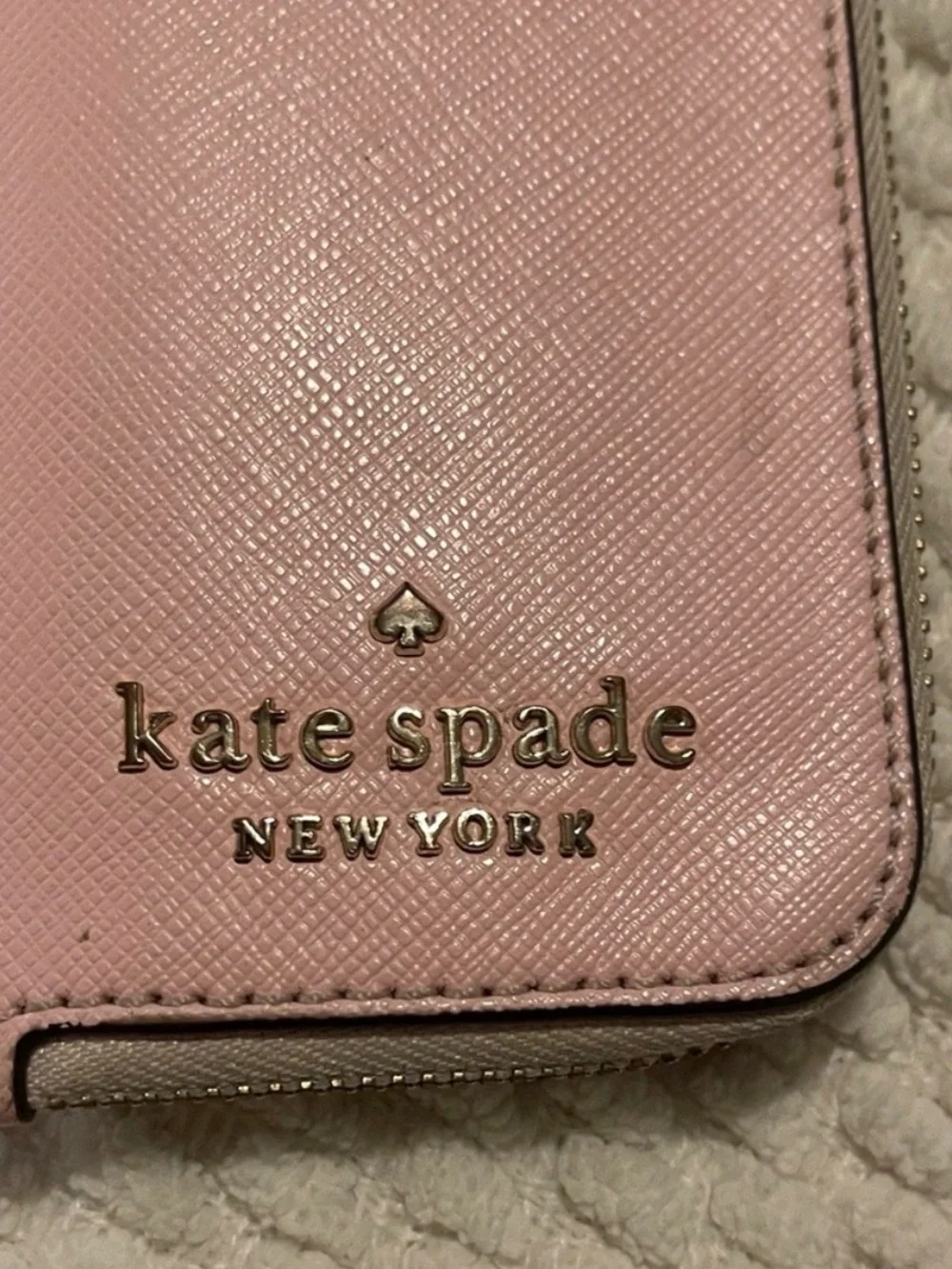 Kate Spade Wallet Lot of 2 Pink Beige Leather Card Holder Coin Purse
